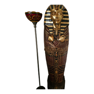 Vintage Life Size Sarcophagus Cabinet 76” Egyptian Pharaoh King Tut