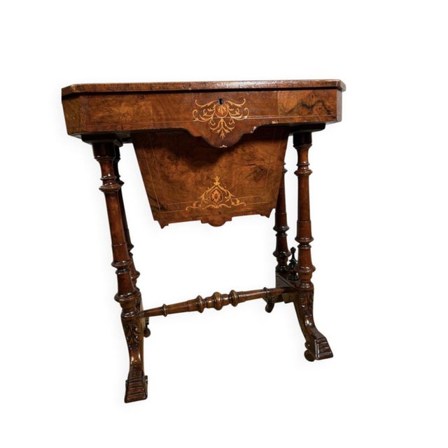 Victorian Burr Walnut Sewing Worktable, 19th Century For Sale - Image 16 of 16