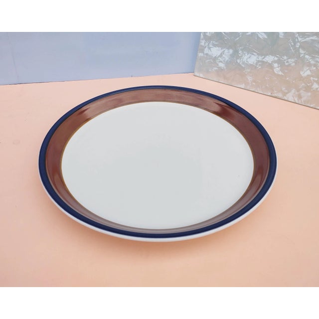 White 1970s Round Ceramic Stoneware Platter by Mikasa For Sale - Image 8 of 9