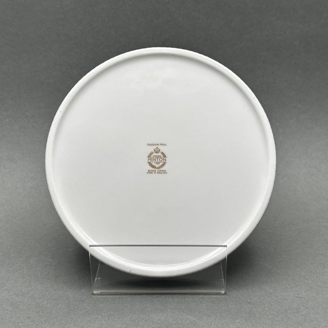 Vintage Minton “Hardon Hall” Round Bone China Trinket Dish With Florals Motif Gold Trim For Sale In New York - Image 6 of 7