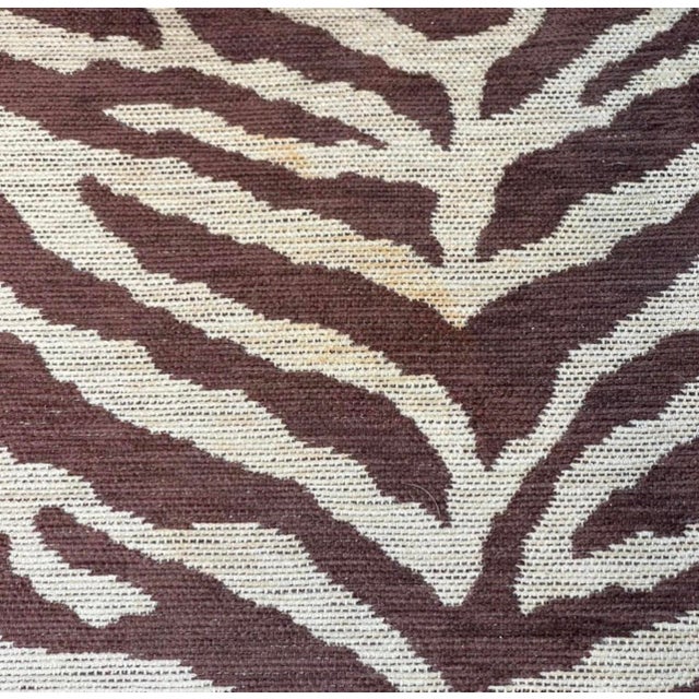 Larry Laslo for Directional Zebra Pattern Wood Frame Lounge Club Chairs, a Pair