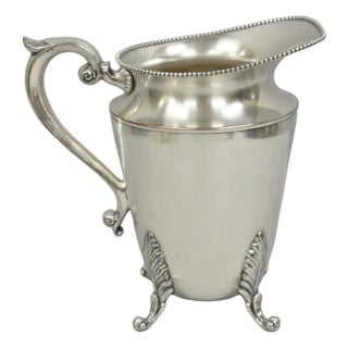Vintage Lancaster Rose by Poole Victorian Silver Plated Bulbous Water Pitcher For Sale