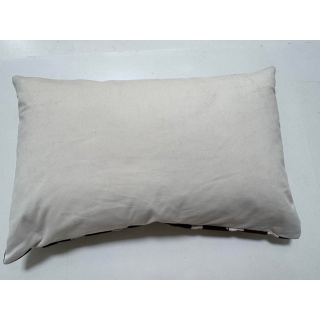 Pair of Chocolate Brown Ikat Pillows For Sale - Image 4 of 5