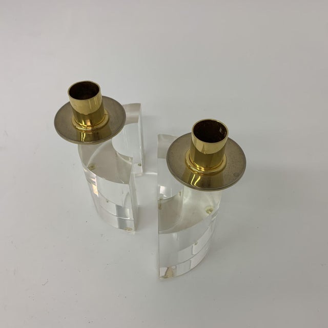 Acrylic Glass Candleholders, 1970s, Set of 2 For Sale - Image 16 of 18