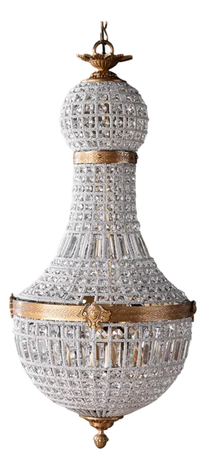 Matthew Izzo Home Bezier Prism Glass Chandelier With Antique Brass Finish Detail Over Iron - Medium