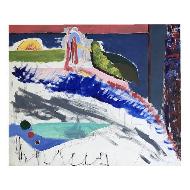 Michel Gemignani, Étude - Coucher de soleil, Gouache on Canvas For Sale