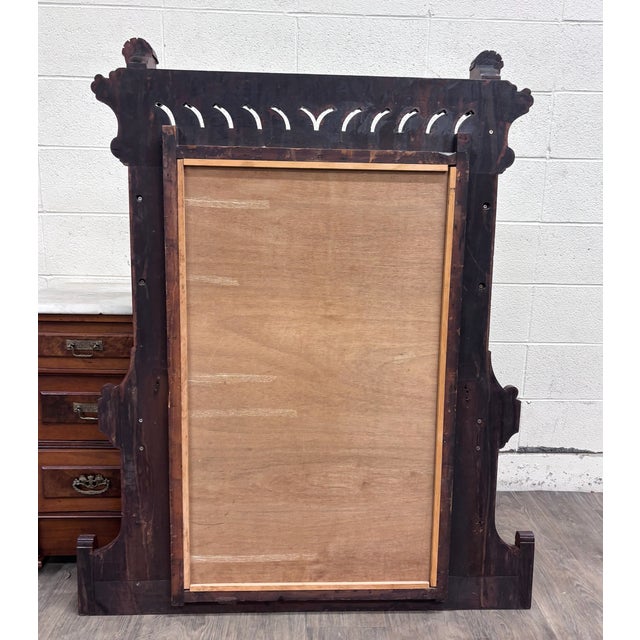 Antique Late 1800s Victorian Eastlake Marble Top Walnut Dresser For Sale - Image 12 of 13