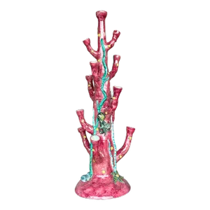 Vintage Coastal La Vietrese Monumental Glazed Ceramic Under the Sea Tower Vase