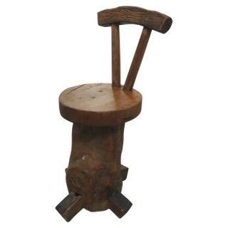 Antique Primitive Tree Trunk Asian Side Chair - Wabi Sabi For Sale