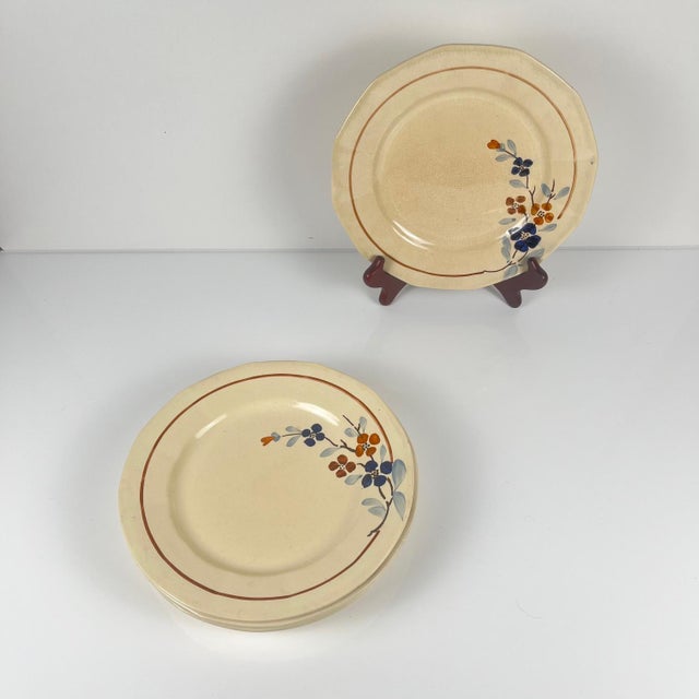 Dinner Plates with Floral Motif from Sarreguemines, 1920s-1940s, Set of 5 For Sale - Image 4 of 13