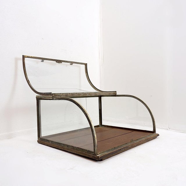 Antique Curved Glass Display Showcase, 1930s For Sale - Image 4 of 16