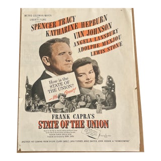 Original 1948 Movie Ad for “State of the Union” Tracy & Hepburn For Sale