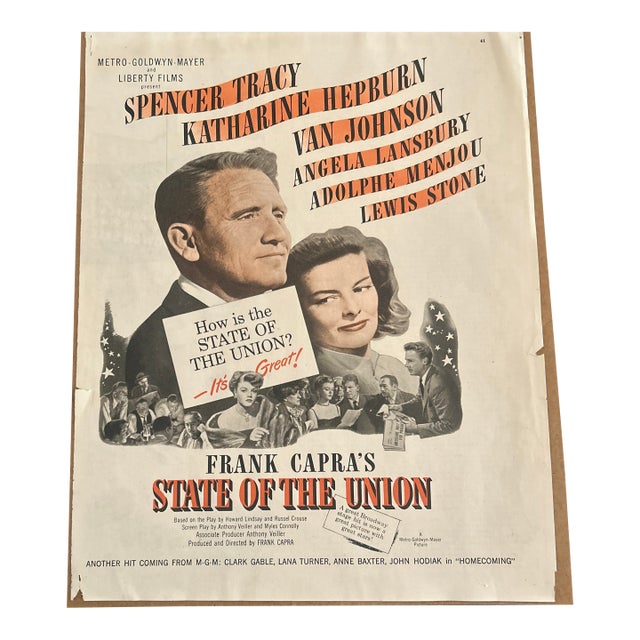 Original 1948 Movie Ad for “State of the Union” Tracy & Hepburn For Sale