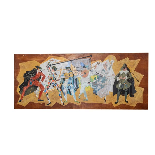 Menossi, Neapolitan Carnival, 1970-1980, Painting on Wood For Sale