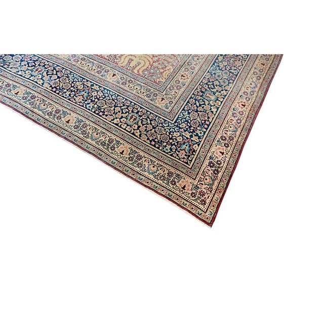 Early 20th Century 1920s Red Geometric Antique Persian Moud Rug 11' 9" X 18' 4" Handknotted Wool Carpet For Sale - Image 5 of 6