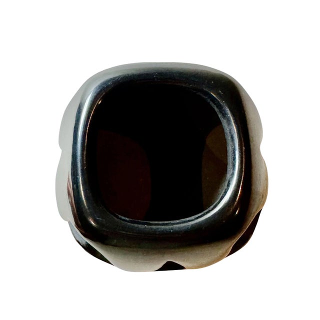 Postmodern 1970s Santa Clara Black Pottery Pot by Maxine Naranjo For Sale - Image 3 of 3