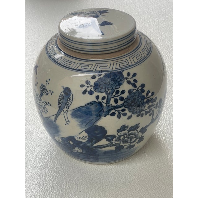 Chinese 1970s Blue/White Ginger Jar 9" Porcelain For Sale - Image 3 of 5
