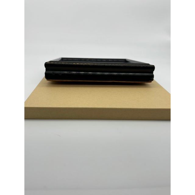 Enamel on Tile Painting, Landscape Winter Scene With Figures, Framed and Signed For Sale - Image 11 of 12