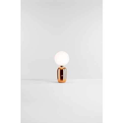 Aballs m pe table lamp. Base in white, black, golden, copper or platinum ceramic. Diffuser in blown opal matt glass....