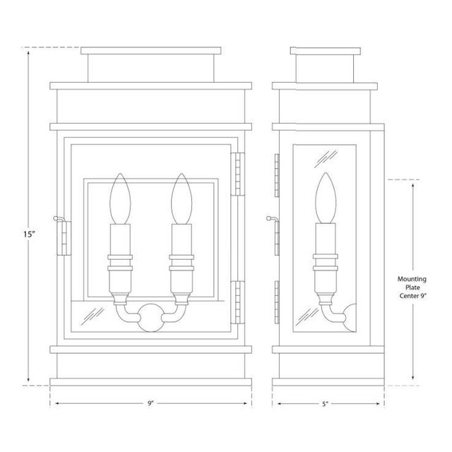 Visual Comfort Chapman & Myers for Visual Comfort Signature Linear Lantern Short in Bronze For Sale - Image 4 of 4