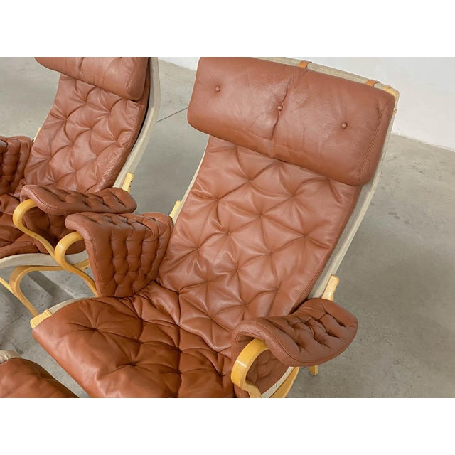 1990s Pernilla 69 Lounge Chair with Ottoman by Bruno Mathsson for Dux, 1990s, Set of 4 For Sale - Image 5 of 18