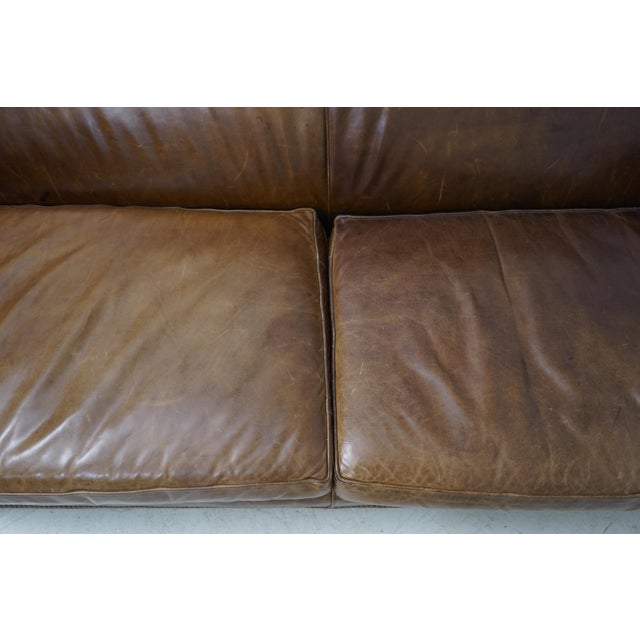 Restoration Hardware Quality Brown Leather Sofa Chairish