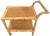 Traditional 1960s Burnt Bamboo & Rattan Wrapped Two-Tier Drinks or Bar Cart on Casters For Sale - Image 3 of 12