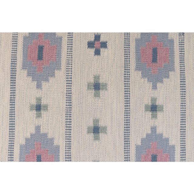 Vintage Swedish Blue Runner Rug, 1960s For Sale - Image 4 of 7