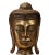 Master handcrafted Buddha head on stand, this statue is carved with solid wood painted with gold color, decorate with...