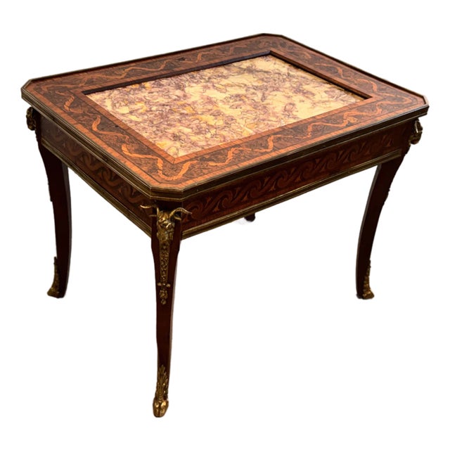 Late 19th Century Louis XV Revival Marble Top Side Table For Sale