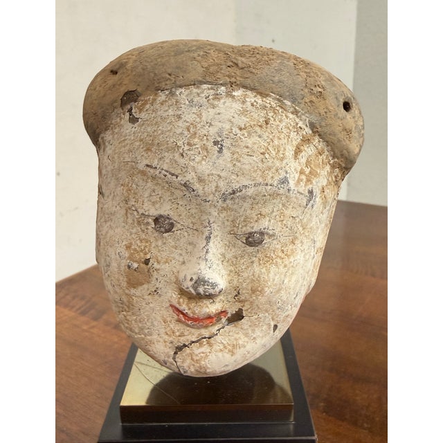 Late 20th Century Vintage Asian Heads + Bases, Set of Three For Sale - Image 5 of 12