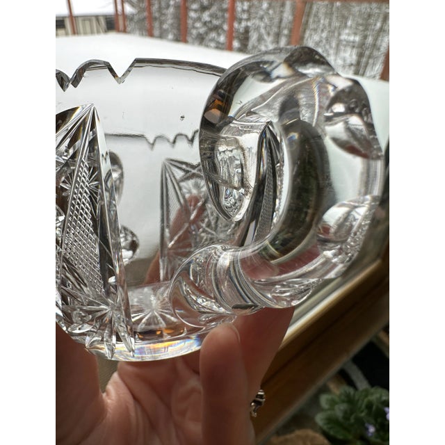 Antique American Brilliant Period Cut Crystal Glass Sugar Creamer Set For Sale - Image 12 of 12