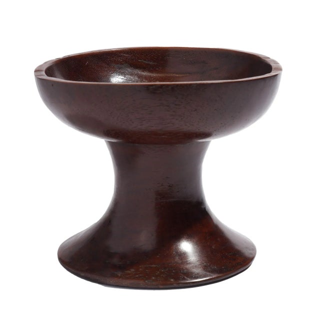 Traditional Balinese Turned Pedestal Hardwood Toraja Cup, 1900's For Sale - Image 4 of 7