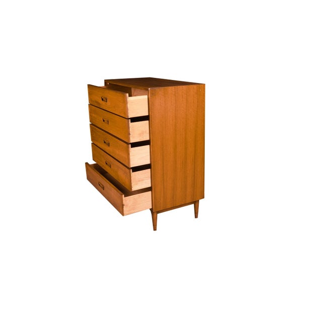1960s Mid-Century Lane Acclaim Dovetail Walnut Tall Dresser For Sale - Image 9 of 10