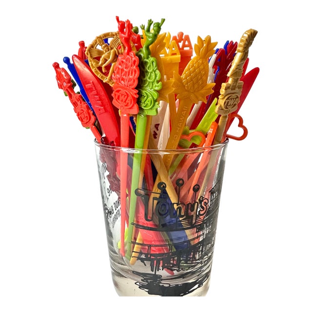 Vintage Collection of 61 Airline Swizzle Sticks For Sale