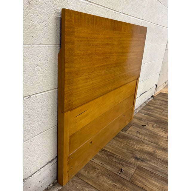 Mid 20th Century Vintage Twin Size Mid Century Modern MCM Inlaid Border Headboard For Sale - Image 5 of 10