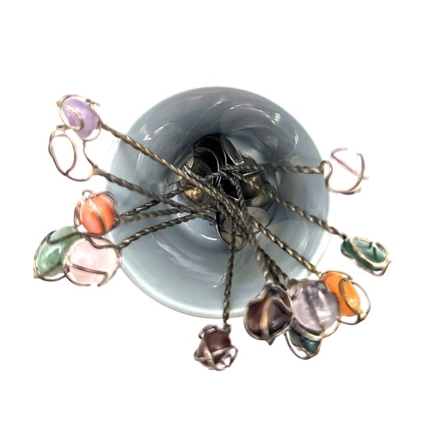 Mexican Vintage Silver and Semi Precious Stone Espresso Demitasse Spoons, Set of 12 For Sale - Image 3 of 9