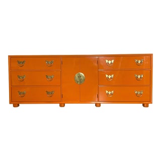 Lacquered Chinoiserie Asian Style Triple Dresser For Sale