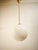 Brass Ceiling Light with Shiny White Sphere For Sale - Image 9 of 11