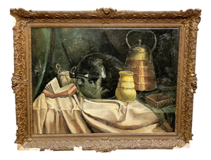 Harry Koolen, Composition with Objects, 1920s-1940s, Large Oil on Canvas