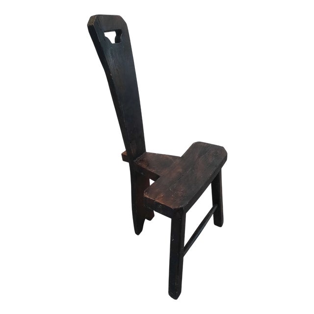 Wood Milking Chair, 1980s For Sale