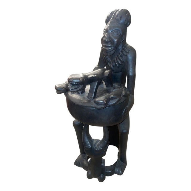 Monumental Yoruba Figural Ritual Vessel, Nigeria, Mid-20th Century For Sale