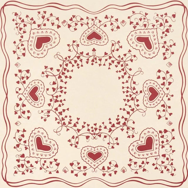 Schumacher SAMPLE - Schumacher X Backdrop Garden Of Hearts Wallpaper In Red For Sale - Image 4 of 5