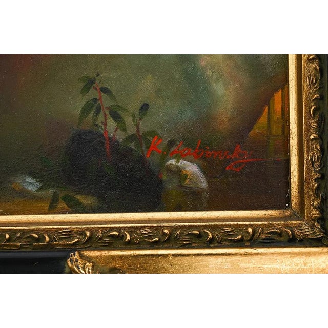 Original Aesthetic Mother and Child Painting in Spanish Baroque Style Frame Signed For Sale - Image 4 of 8