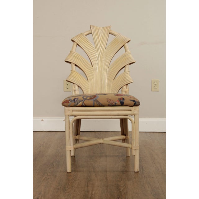 Vintage Rattan Cream Lacquered Dining Chair For Sale - Image 4 of 13
