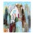 The Girl in Central Park - Original Contemporary Architectural Cityscape Acrylic Painting on Canvas by Maria C Bernhardsson For Sale