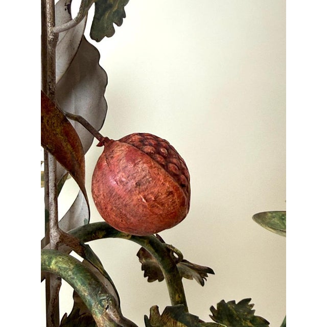 Italian Hand-Painted Fruit and Vine Chandelier with Pomegranates, 1970s For Sale - Image 11 of 16