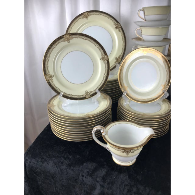 Cream Mid 20th Century Noritake Valiere #4981 Dinnerware, Made in Occupied Japan, Service for 12- 91 Pieces For Sale - Image 8 of 12