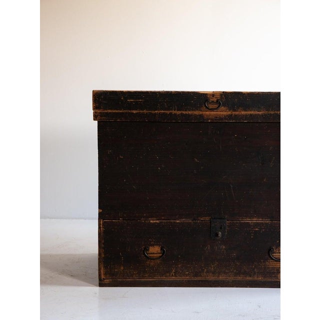 Japanese Antique Simplicity Box 1860s-1920s / Tansu Sideboard Wabisabi For Sale - Image 12 of 12