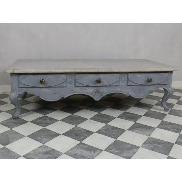 Blue Vintage Coffee Table, 1920s For Sale - Image 8 of 8